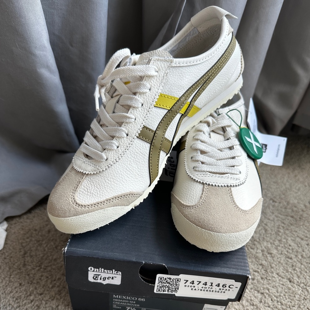 Onitsuka Tiger by Asics Mexico 66 Cream and Olive Sneakers